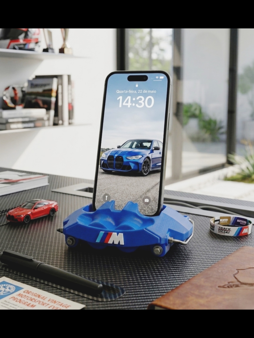 BMW M Blue Caliper Phone Stand